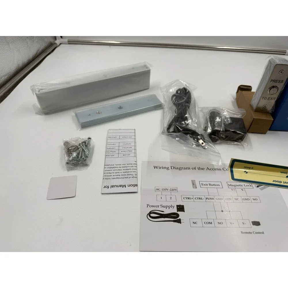 Door Access Control System Inswinging 600Lbs Magnetic Lock Kit Build-In Alarm Be
